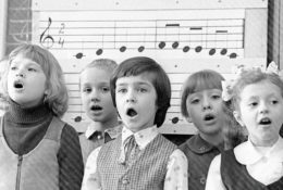 Vintage Photo of Children Singing