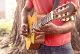 Man playing the guitar